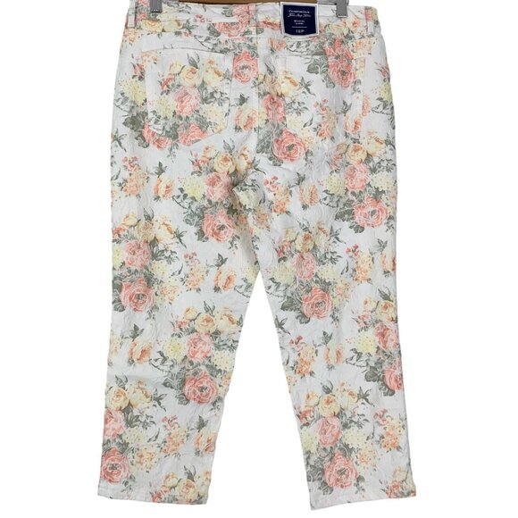 Charter Club Bristol Capri Size 12P Floral Stretch Pants Cropped Pockets NEW - Picture 2 of 6